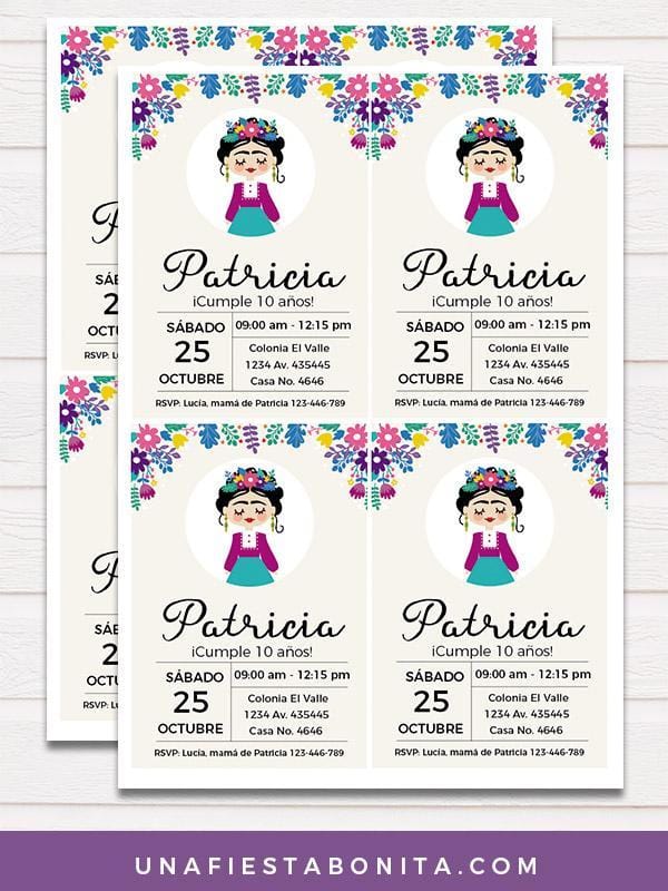 tarjetas de invitacion frida kahlo