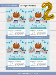 Invitación para imprimir - Gatitos