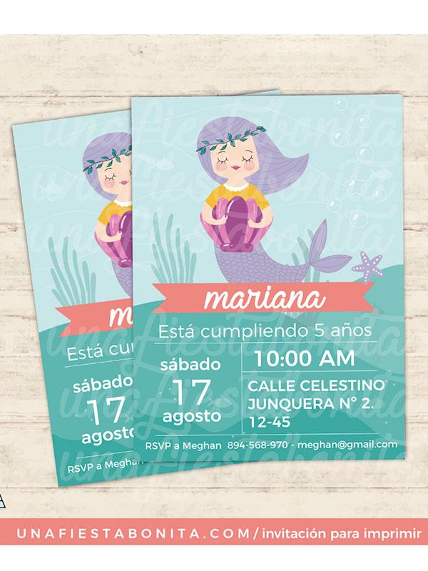 Invitación sirenita