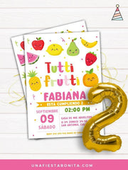 tutti frutti invitacion cumpleaños