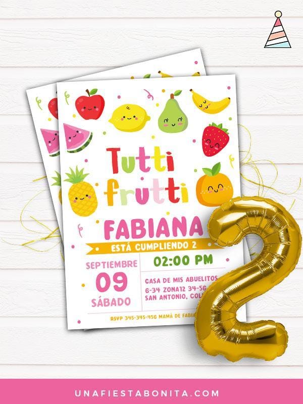 tutti frutti invitacion cumpleaños