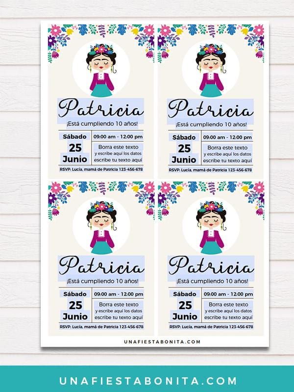 frida kahlo tarjetas de invitacion