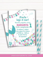 invitacion sirena para cumpleaños
