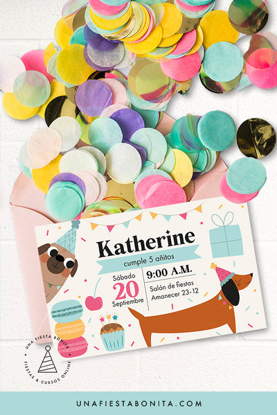 Invitación para imprimir de perritos
