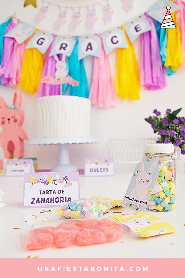 Kit imprimible para fiestas - Temática Conejita
