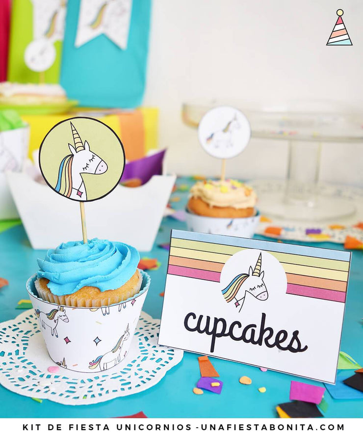 Kit imprimible Unicornio de colores