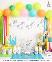 Kit imprimible Unicornio de colores