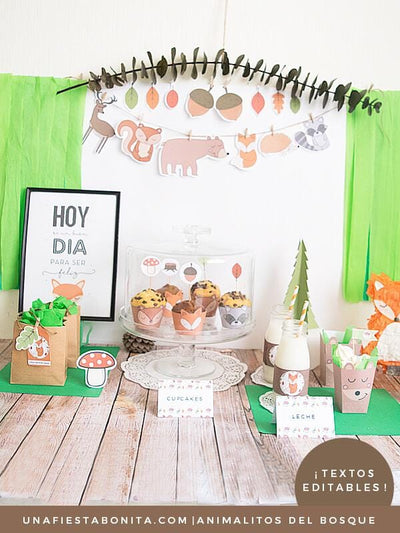 kit imprimible animalitos del bosque forest
