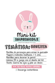 kit para imprimir y celebrar en casa tema conejita