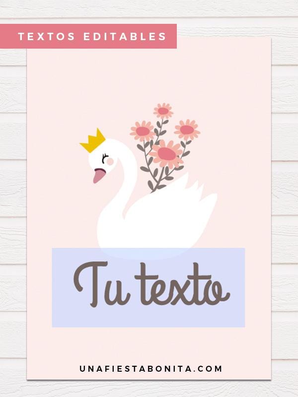 cartelitos A4 cisne