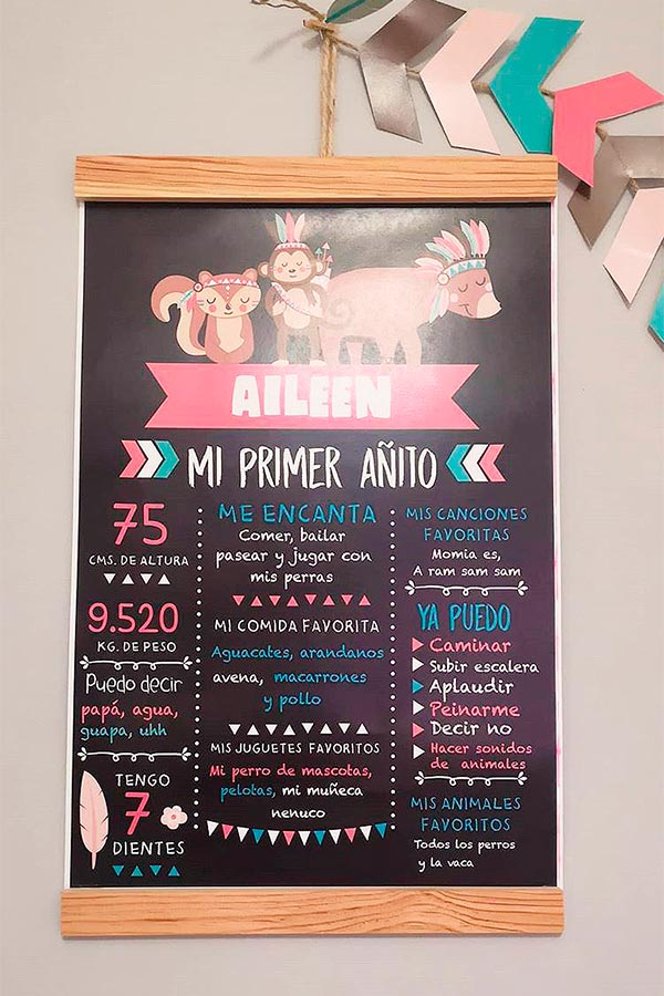 Pizarra (chalkboard) Primer Añito -  Tribal