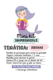 Kit imprimible Sirenas