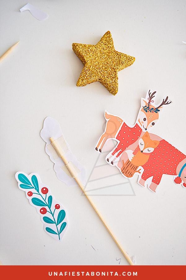topper para decorar pastel navideño