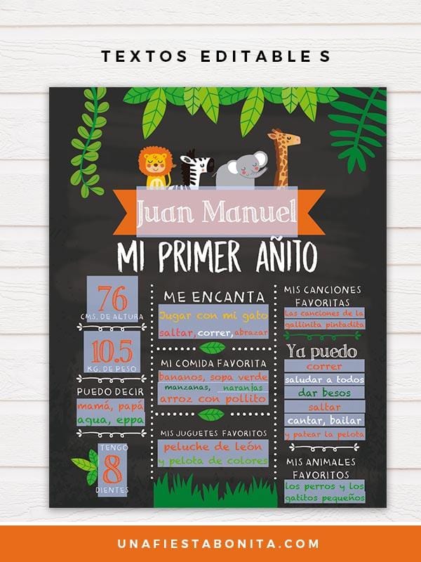 Pizarra (chalkboard) Primer Añito safari