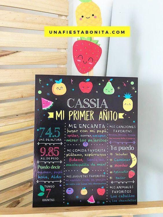 pizarra para cumpleaños primer añito