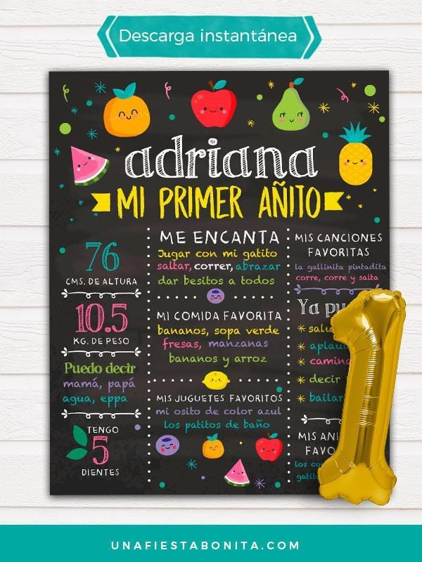 Pizarra (chalkboard) Primer Añito Tutti Frutti