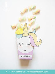 Cajita imprimible Unicornio niña