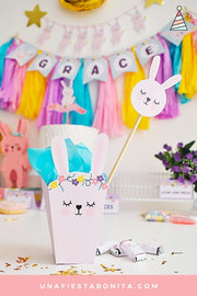 Kit imprimible para fiestas - Temática Conejita