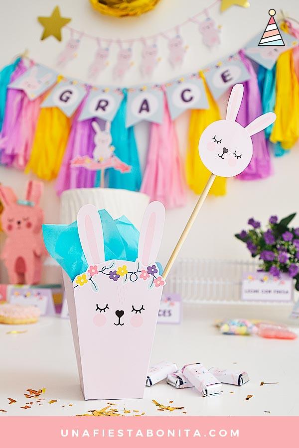 Kit imprimible para fiestas - Temática Conejita