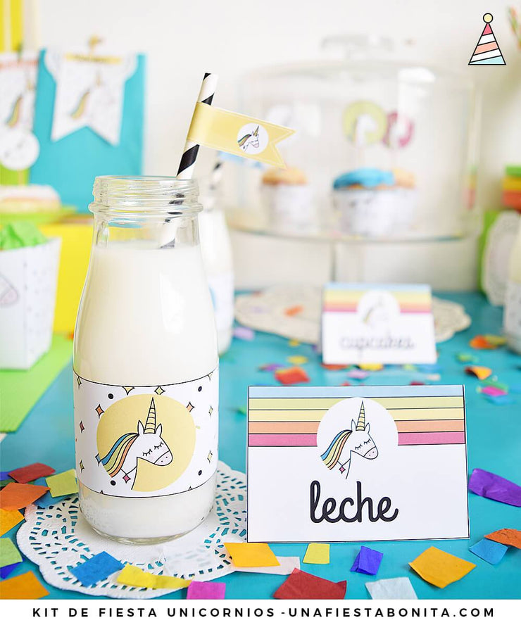 Kit imprimible Unicornio de colores