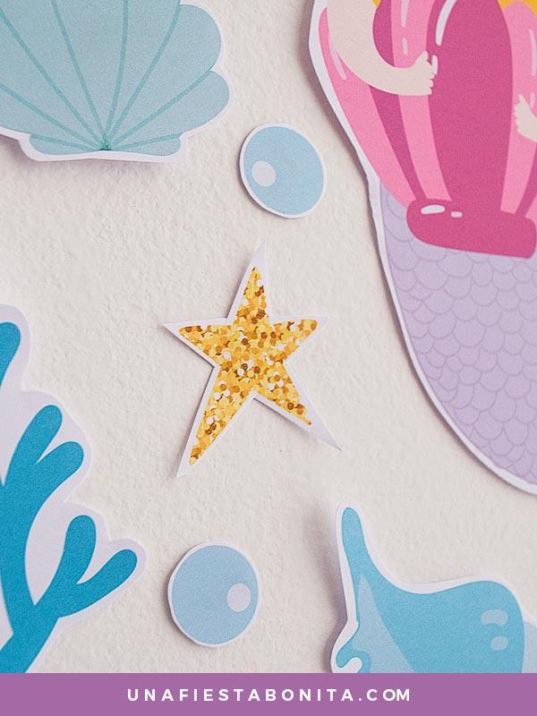 Guirnalda para decorar fiestas - Temática Sirena