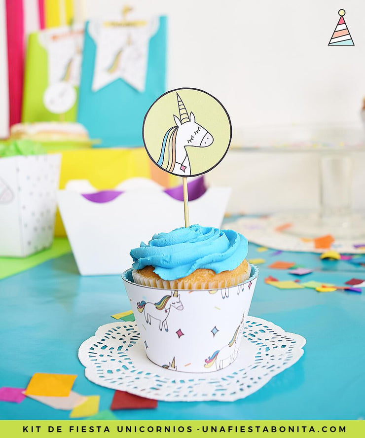 Kit imprimible Unicornio de colores