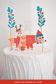 plantillas para decorar tarta navideña