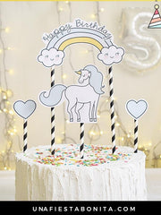 Topper para tarta unicornio mágico