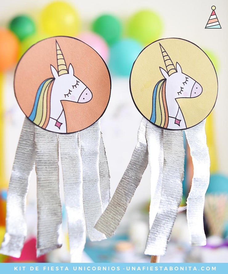 Kit imprimible Unicornio de colores