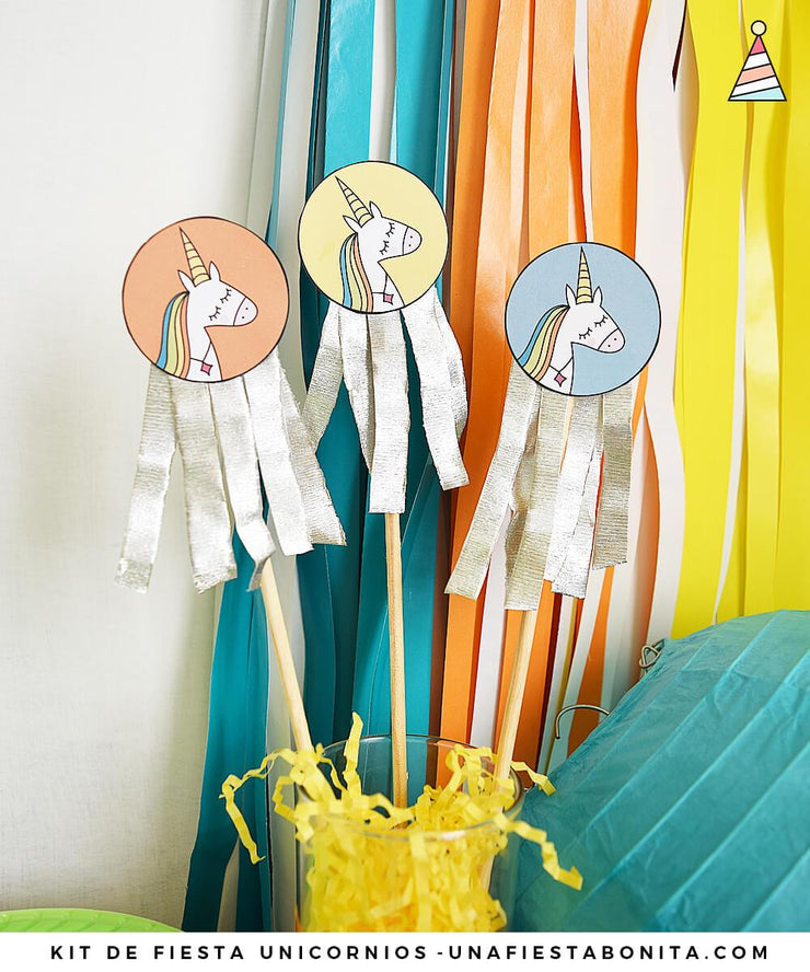 Kit imprimible Unicornio de colores