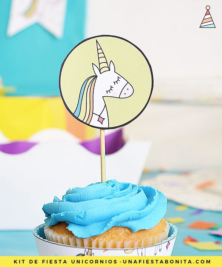 Kit imprimible Unicornio de colores