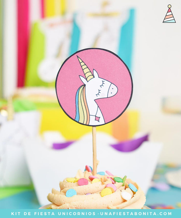 Kit imprimible Unicornio de colores