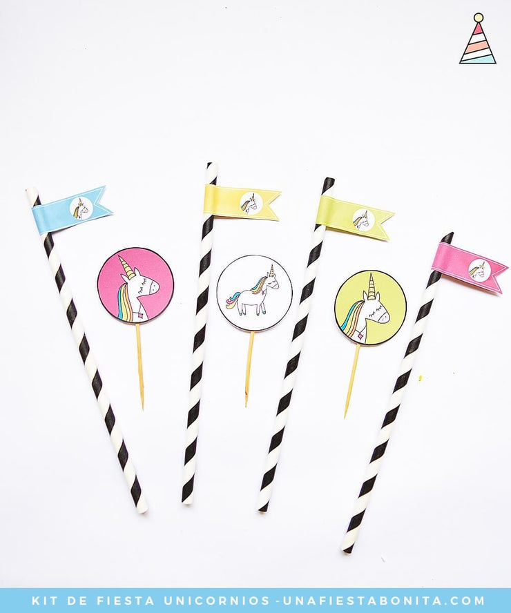 Kit imprimible Unicornio de colores
