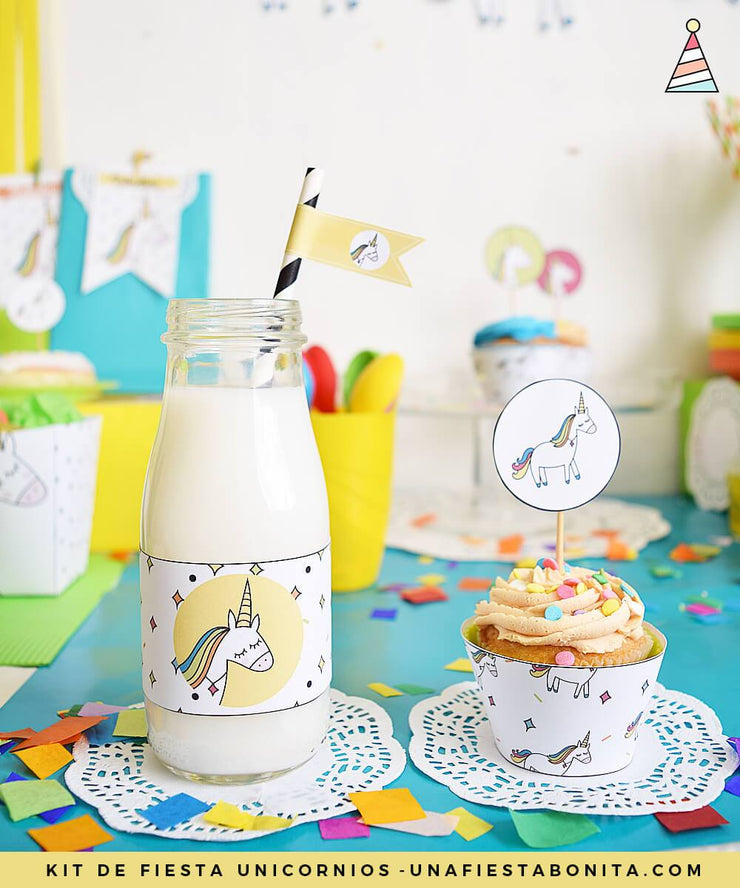Kit imprimible Unicornio de colores