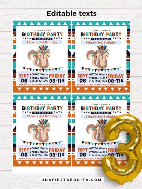 Printable tribal boy invitation - Birhtday Party – Una Fiesta Bonita