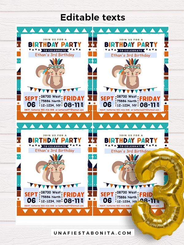 Printable tribal boy invitation