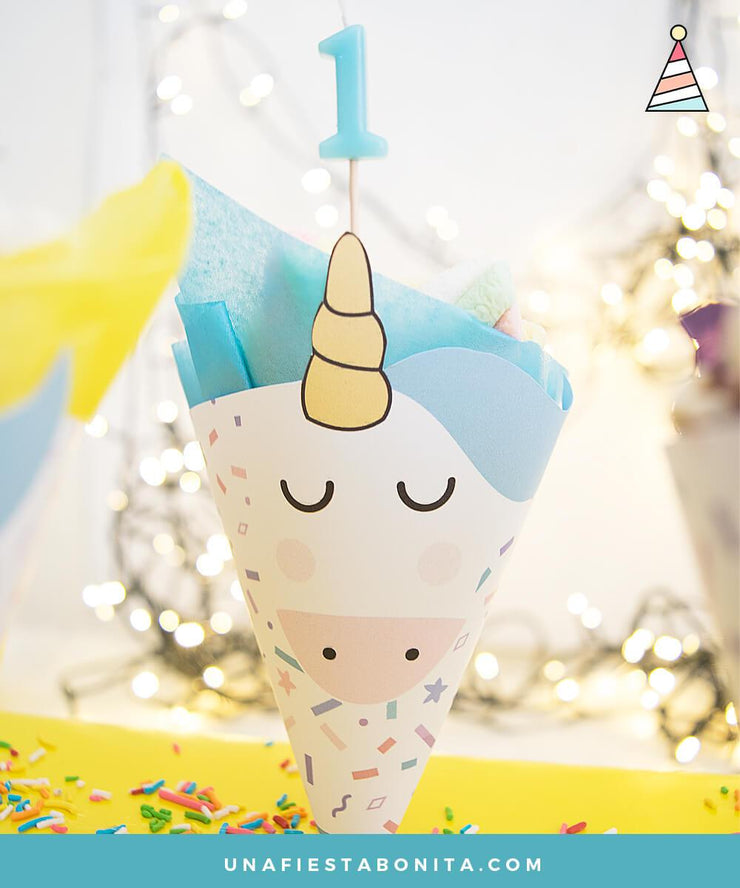 Cono para palomitas de maíz unicornio