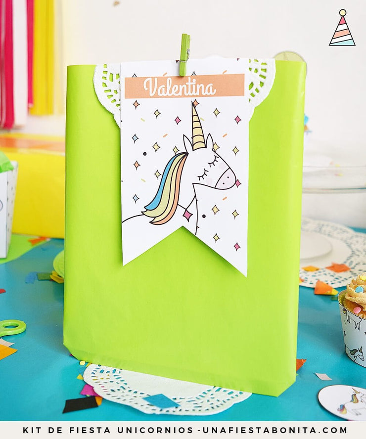 Kit imprimible Unicornio de colores