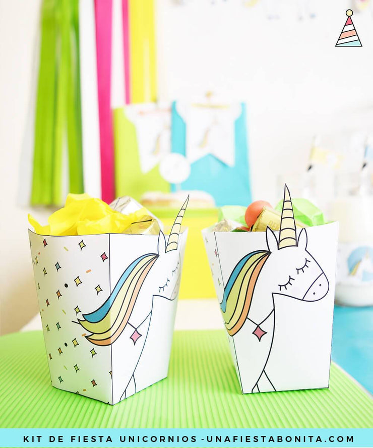 Kit imprimible Unicornio de colores