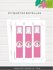 etiquetas botellas fiesta verano  flamenco