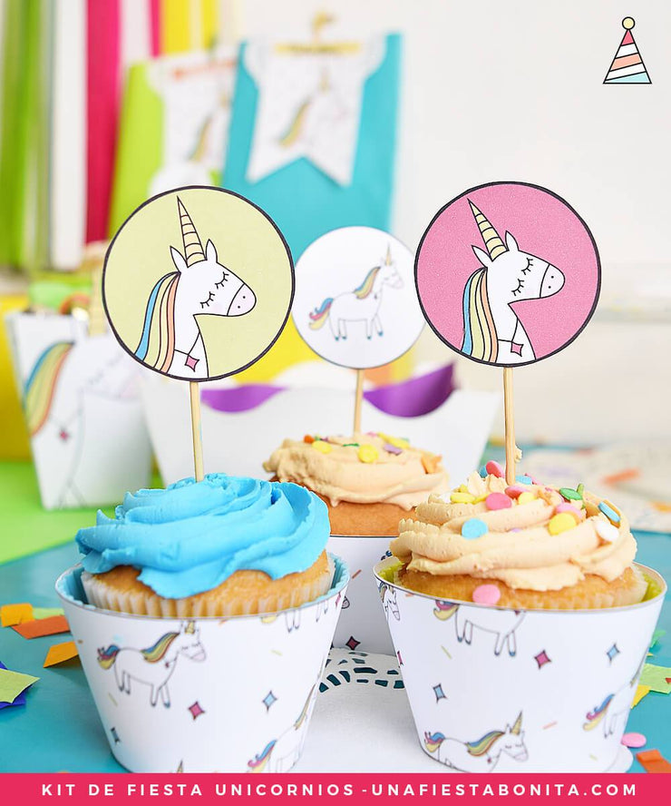Kit imprimible Unicornio de colores